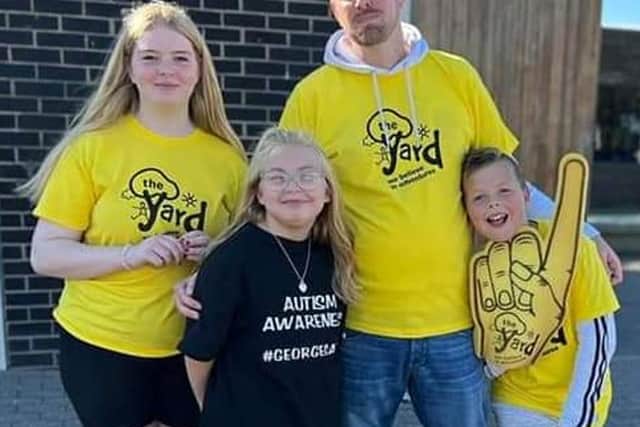 Fundraising family: Kirsty's husband Nick, daughter Jaime Leigh (13), son Justin (9) and neice Tiana (10).