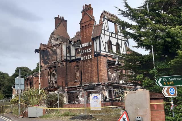 The charred remains of the Lundin Links Hotel (Pic: Fife Free Press)