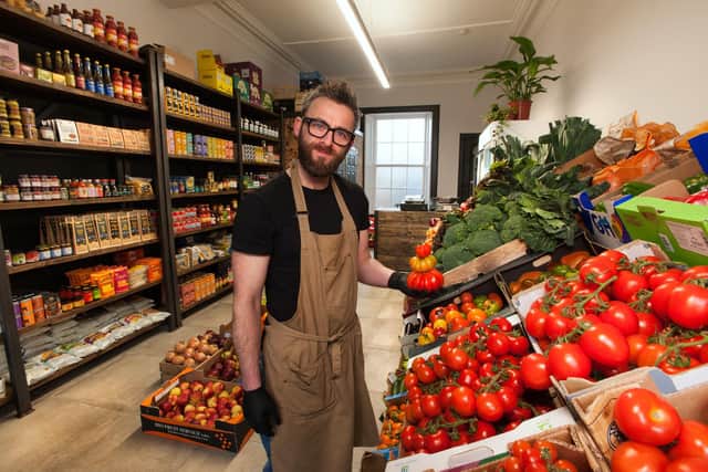 Owner Ross Macauley in his Burntisland fruit and veg shop