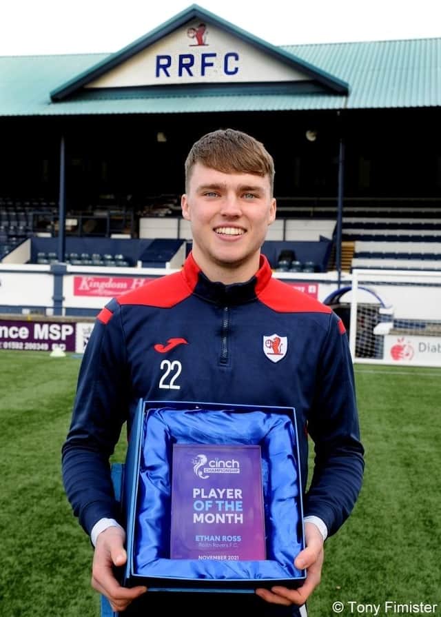Ethan Ross with his Championship Player of the Month trophy. (Pic: Tony Fimister)
