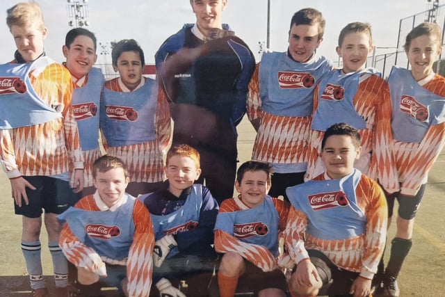 Youngsters from Glenwood High School, Glenrothes, at  football tournament circa 2004