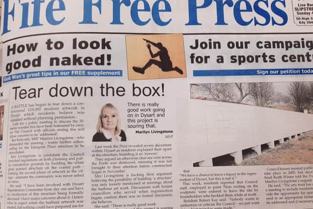 The controversy made front page headlines in the Fife Free Press