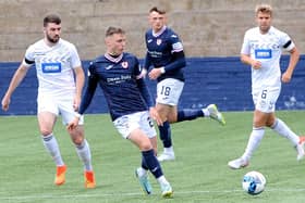 Ethan Ross in action for Raith Rovers in the 3-2 home win over Ayr United on September 17 last year (Pic by Fife Photo Agency)