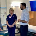 First Minister Humza Yousaf met with staff during his visit to Fife's National Treatment Centre on Monday.  (Pic: NHS Fife)