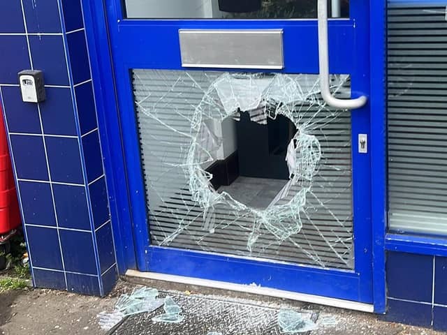 The damage done to the door in the break-in (Pic: Delizioso)