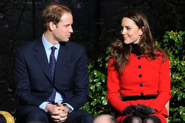 Prince William and Kate Middleton return  to St Andrews for the university's 600th anniversary celebrations. William and Kate sit at the Dias during the formal part of the visit.