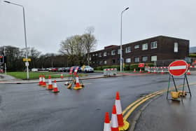 Kirkcaldy Health Centre will reopen to patients and staff on Wednesday, but roadworks will continue on Whyteman's Brae as engineers replace gas pipelines.  (Pic: FFP)
