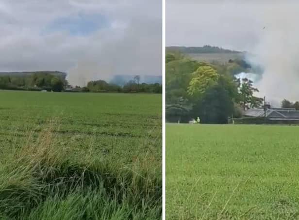 Emergency services are tackling a fire on Strathkinness Low Road in St Andrews.