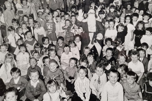 A packed hall for the 1988 British Legion Christmas party in Glenrothes.   The picture was taken by David Cruickshanks, staff photographer with the Fife Free Press and first appeared in the Glenrothes Gazette.