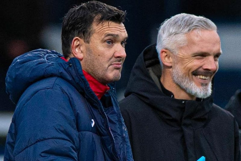 October 7, 2023: Raith Rovers 1-1 Dundee United. Raith gaffer Ian Murray and Dundee United boss Jim Goodwin pictured on day Lewis Vaughan's Rovers opener is cancelled out by Moult (Pic Sammy Turner/SNS Group)