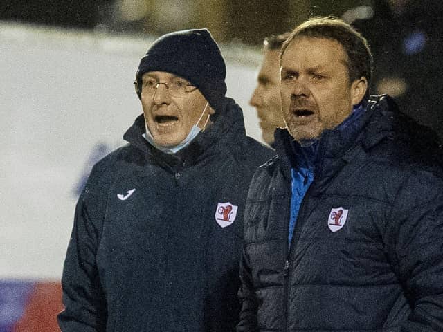 Raith Rovers manager John McGlynn and assistant Paul Smith.