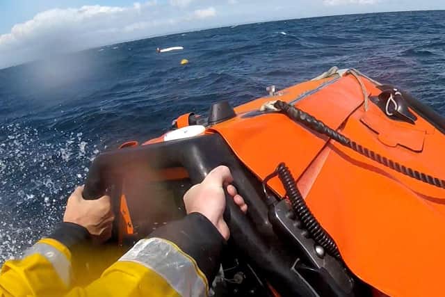 The two Anstruther lifeboats were called on Saturday after a paddleboarder was drifting out to sea off the coast of Kingsbarns.  (Pic: RNLI)
