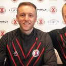 Greig Spence (left) with Saints boss Greg Shields (Pics courtesy of St Andrews United)
