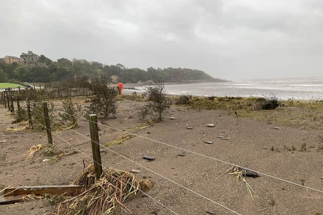 The large waves caused significant damage when breaching the natural defences at Kirkcaldy's Pathhead Sands (pic: Fife Coast and Countryside Trust)