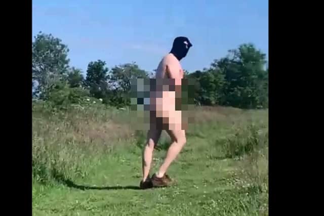 The nude man was caught on video at Rabbit Braes