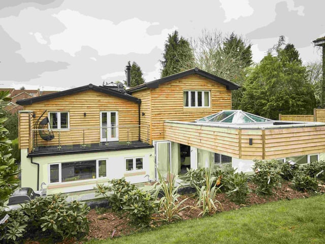 This four bedroom house in Horndean is on the market for just over £1m. It is listed by Fine and Country.