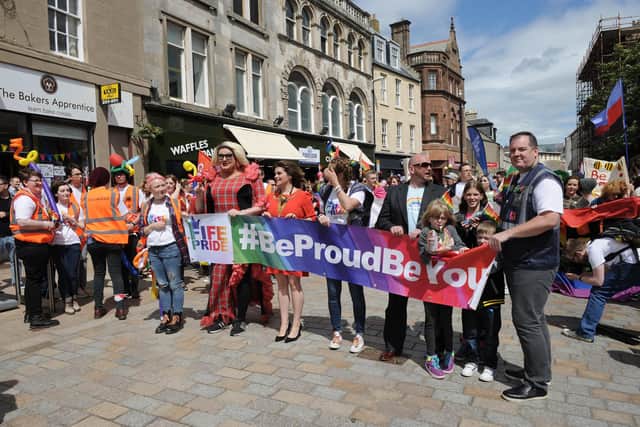 Fife's first Pride parade took place in 2017. Pic: George McLuskie.