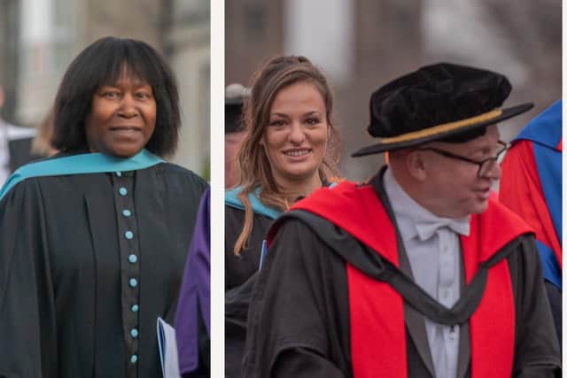 Joan Armatrading and Nicola Benedetti at the graduation ceremonies in St Andrews