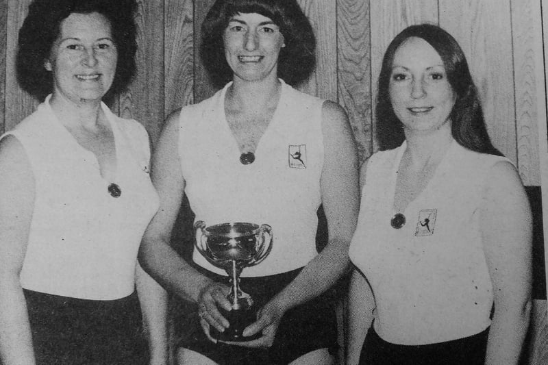 1978 - Yvonne Fowler of  Dysart Road, Kirkcaldy,  winner of the Graceful Walking Trophy in a competition held by the Kirkcaldy Centre of the Women’s League of Health & Beauty. Runner-up was Muriel Crabb (right) from Dalgety Bay, while Annette Matthew from Kirkcaldy was third.