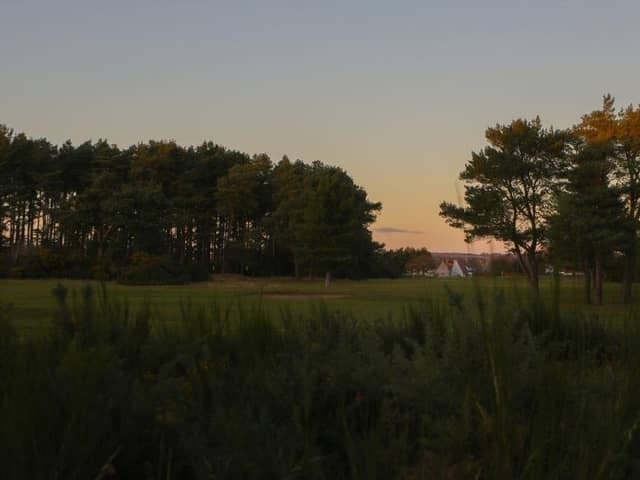 Scotscraig Golf Club at dusk.