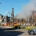 The roof has gone and the upper floor at Kitty's is well alight as this devastating fire destroyed the landmark building in Kirkcaldy town centre (Pic: Fife Free Press)
