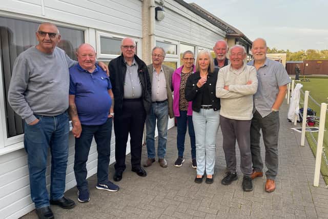 The group of friends haven't seen each other in 66 years. From l-r, Brian Robertson, Walter Ritchie, Brian Muir, Bobby Skene, Sheila Robertson (Perkins), Sandy Haxton, Graham Grant, Tom Bullimore, and Isobel Guy (Paterson).
