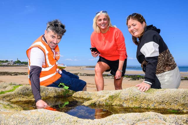 ScottishPower Foundation Trustees, Lousie Smith and Melanie Hill, join Dr Ben Holt, CEO of The Rock Pool Project, as the debut Scottish BioBlitz event takes place.