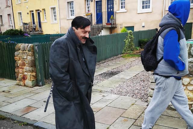 'Hitler' spotted in West Wemyss. It was all part of the filming of Dick Dynamite 1944.