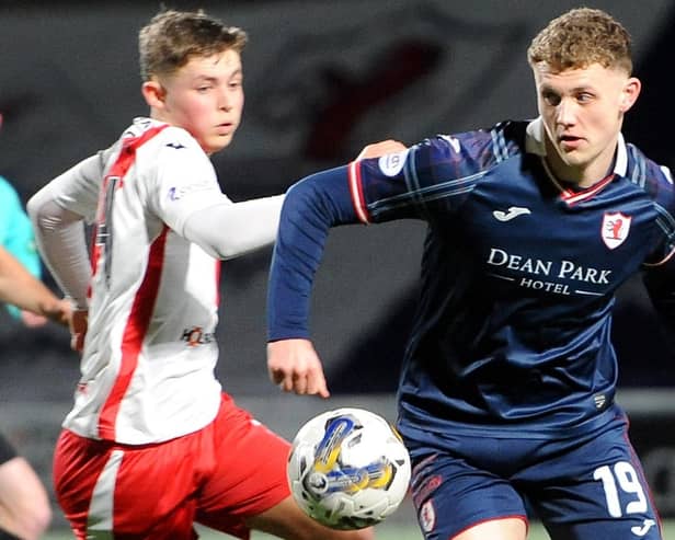 Jack Hamilton in action for Raith Rovers against Airdrieonians earlier this season (Pic Fife Photo Agency)