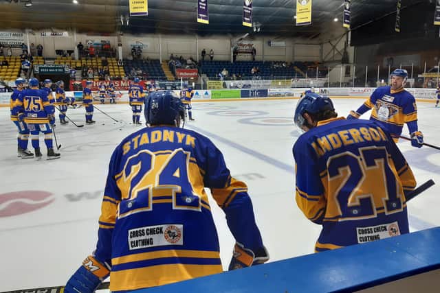 Fife Flyers on the ice pre-game