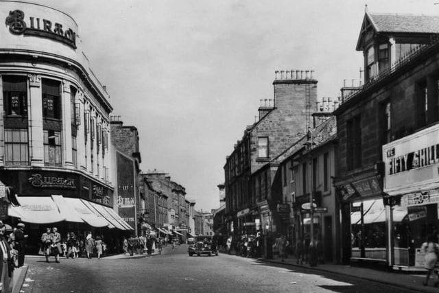 How Kirkcaldy High Street has changed - looking along to the start of what is now the pedestrianised zone with Burtons which stood there for decades before closing. It is now a pub.
