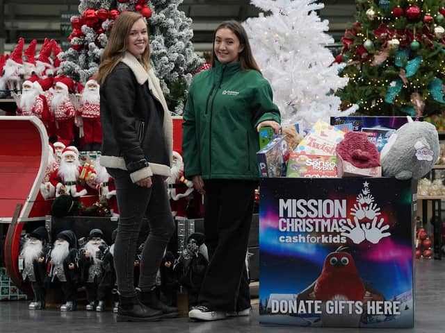Victoria Hendry from Cash for Kids and Phoebe Wilman from Dobbies (Pic: Stewart Attwood)