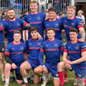 Kirkcaldy squad pictured with plate won at Howe of Fife Sevens last weekend (Pic Kirkcaldy Rugby Club)