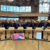 David Torrance welcomes pupils to the Scottish Parliament