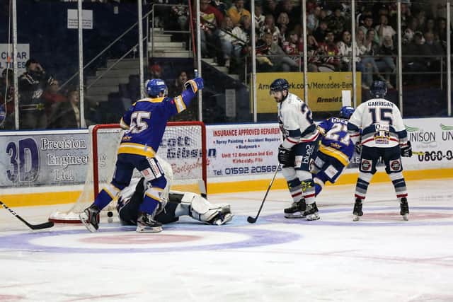 Action from Fife Flyers game against Dundee Stars - the first to be staged in Kirkcaldy since the pandemic (Pic: Steve Gunn)