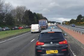 There were major tailbacks on the A92 today (Pic: Fife Jammer Locations)