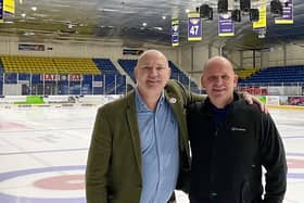 Neale Hanvey MP with Billy Hanafin, manger of Fife Ice Arena which will host the energy summit