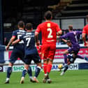 Lewis Vaughan opens the scoring on Tuesday night for Raith Rovers against Brechin City in the Premier Sports League Cup (picture by Fife Photo Agency)