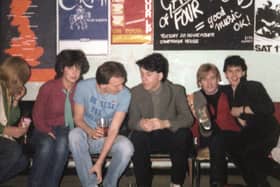 Jim Kerr, Charlie Burchill and Derek Forbes with fans (Pic: Submitted)
