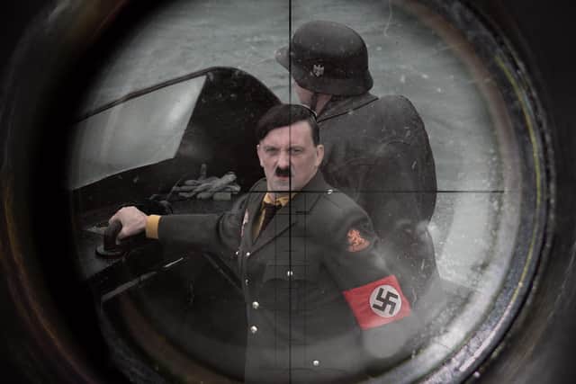 Hitler in the crosshairs during Dick Dynamite 1944.