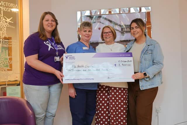 Alice Wilson (Fundraising Manager), Kerry-Ann Corstorphine (Nurse), Heather Campbell and Emma Saunders