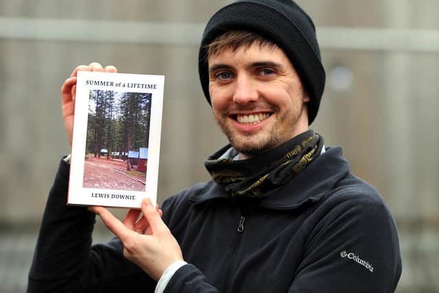 Young Kirkcaldy author Lewis Downie, with a copy of his book 'Summer of a Lifetime '. Pic:  Fife Photo Agency