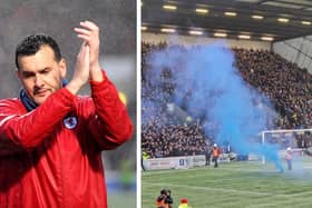Applause from Ian Murray, and a flare from the sytands (Pics: Fife Photo Agency/Fife Free Press)