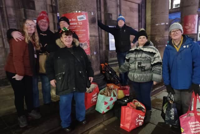 Some of the Friendship Cabin's volunteers travelled to Edinburgh to help the homeless