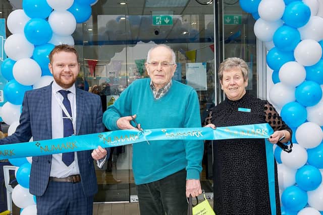 From left, operational lead Dane Winterburn, special guest Christopher Morley and store manager, Betty Wood (Pic: Fraser Band)