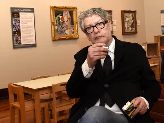 Jack Vettriano at Kirkcaldy Galleries to launch his retrospective exhibition (Pic: Fife Photo Agency)