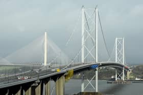 Forth Road Bridge: Diversions put in place as road works close bridge for the next three days. Picture: Lisa Ferguson