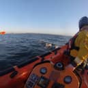 Dolphins come to greet Kinghorn RNLI just off Burntisland during a training exercise.