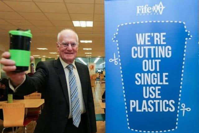 Councillor Ross Vettraino at the launch of the council's single use plastics campaign which has been decimated by the pandemic
