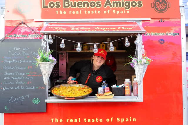Alicia Aparicio with The Wee Tapas Box at the Artisan Market in Kirkcaldy. Pic: Fife Photo Agency.